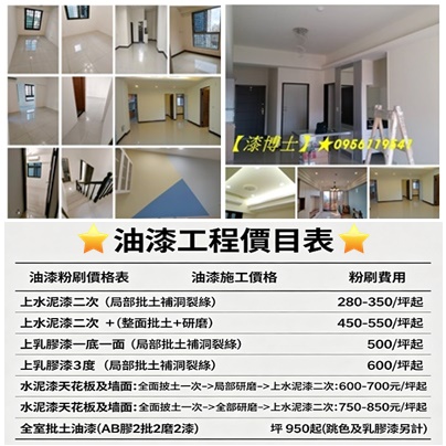 油漆價格表,油漆工程價目表,油漆價目表,油漆粉刷價格,油漆施工價格,,油漆工程,油漆施工,油漆工程價格,油漆粉刷價格,室內油漆價格,室內粉刷價格,房屋油漆價格,油漆工程價目表,油漆工程行,房間油漆,居家油漆,住家油漆,油漆師傅推薦,全室油漆價格,油漆價格,油漆報價,油漆估價